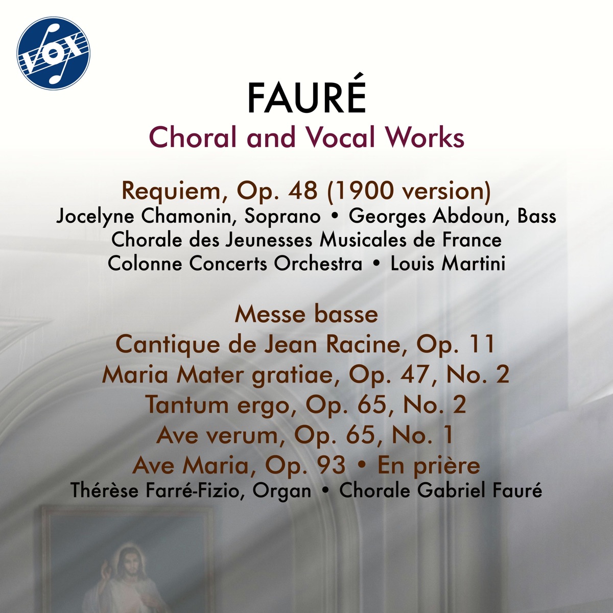 Fauré: Choral & Vocal Works 封面